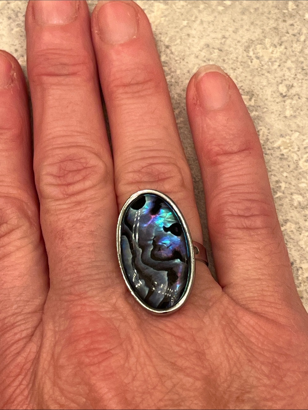 Abalone shell ring adjustable - Picture 2 of 4